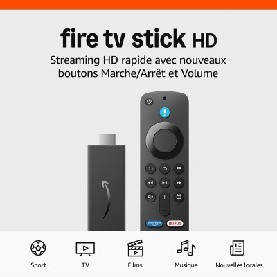 Amazon Fire Stick HD 8Go WiFi 5 - Streaming Rapide & Performant Amazon Fire Stick HD 8Go WiFi 5 - Streaming Rapide & Performant