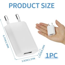 Chargeur USB 5V/1A - Adaptateur Secteur Universel pour Smartphone, Tablette, Écouteurs, Smartwatch Chargeur USB 5V/1A - Adaptateur Secteur Universel pour Smartphone, Tablette, Écouteurs, Smartwatch